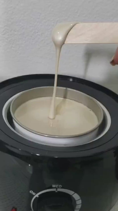Waxxmii Zinc Oxide Soft Wax melted in professional wax warmer ready for use