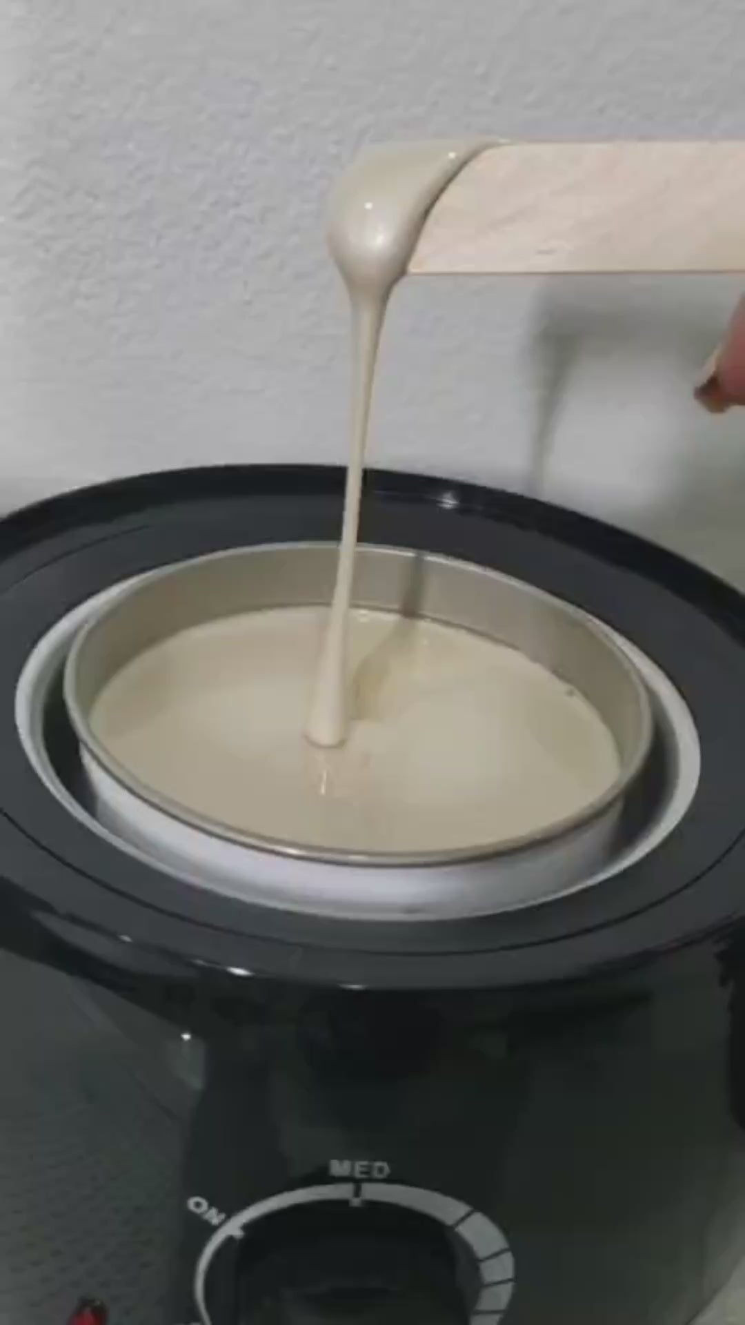 Waxxmii Zinc Oxide Soft Wax melted in professional wax warmer ready for use