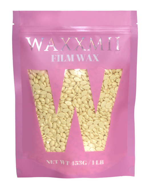 Waxxmii Blonde Mocha Hard Wax Film Wax 1lb bag for professional and at-home use
